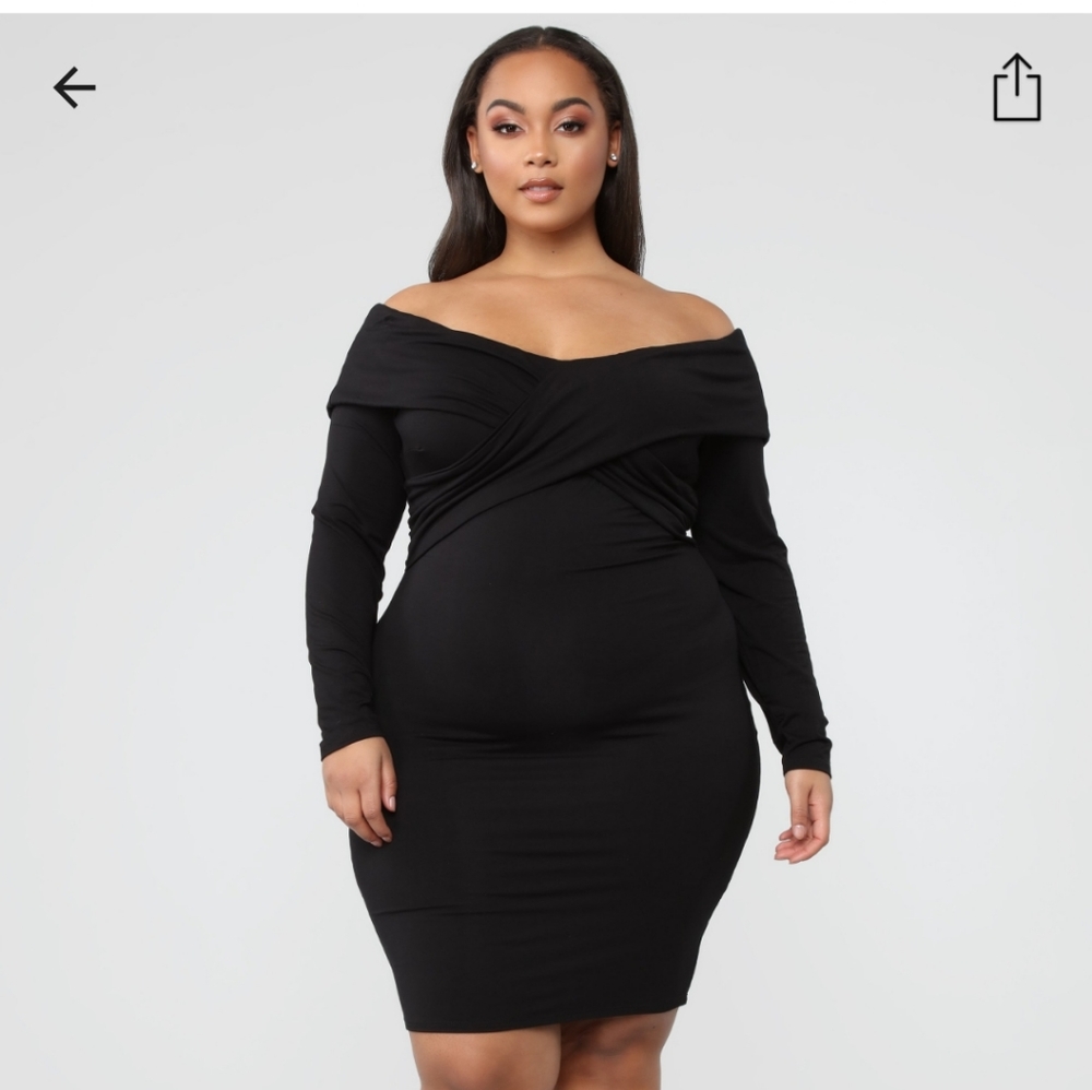 Sexy black plus size dress
